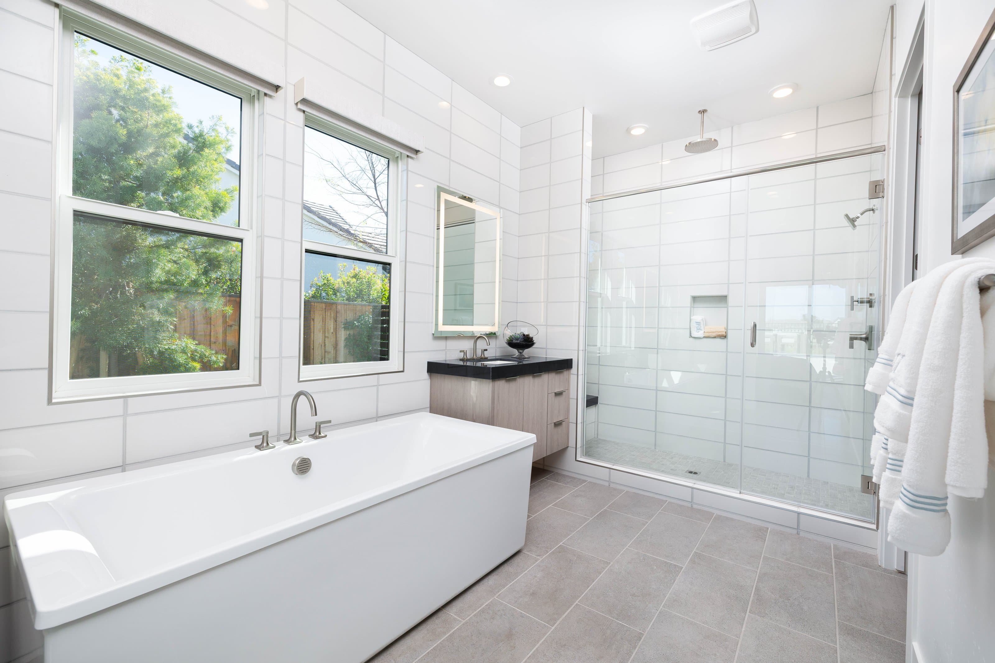 Luxury frameless shower enclosure installation